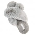 Women's Cross Band Soft Plush Fleece House Indoor or Outdoor Slippers