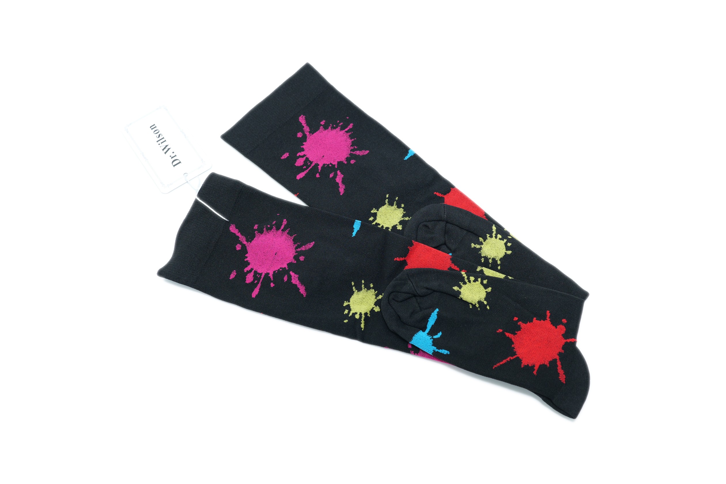 Dr.Wilson Casual Tube Socks Cotton High Socks for Women Paint Color Elastic One Size for All